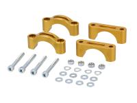 Set: CNC Klemmstücke für Schutzblech, Gold eloxiert, für Trommelbremse - für Simson S50, S51, S70, SR50, SR80