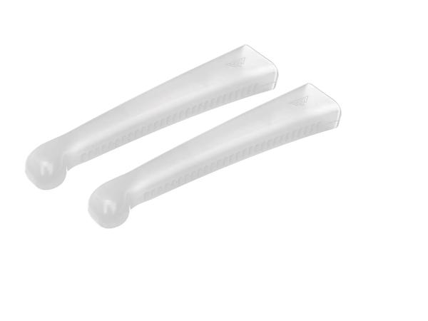 Set: 2x Hülle für Aluminium-Handhebel, Weiß transparent - Simson S50, KR51/1 Schwalbe, SR4-2,  10007932 - Bild 1