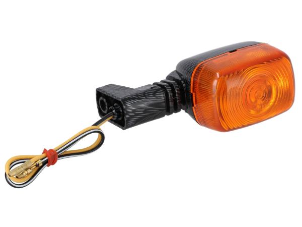 Blinker eckig, Carbon-Optik, mit orangenem Glas - Simson S53, S83, SR50, SR80,  10001591 - Bild 1
