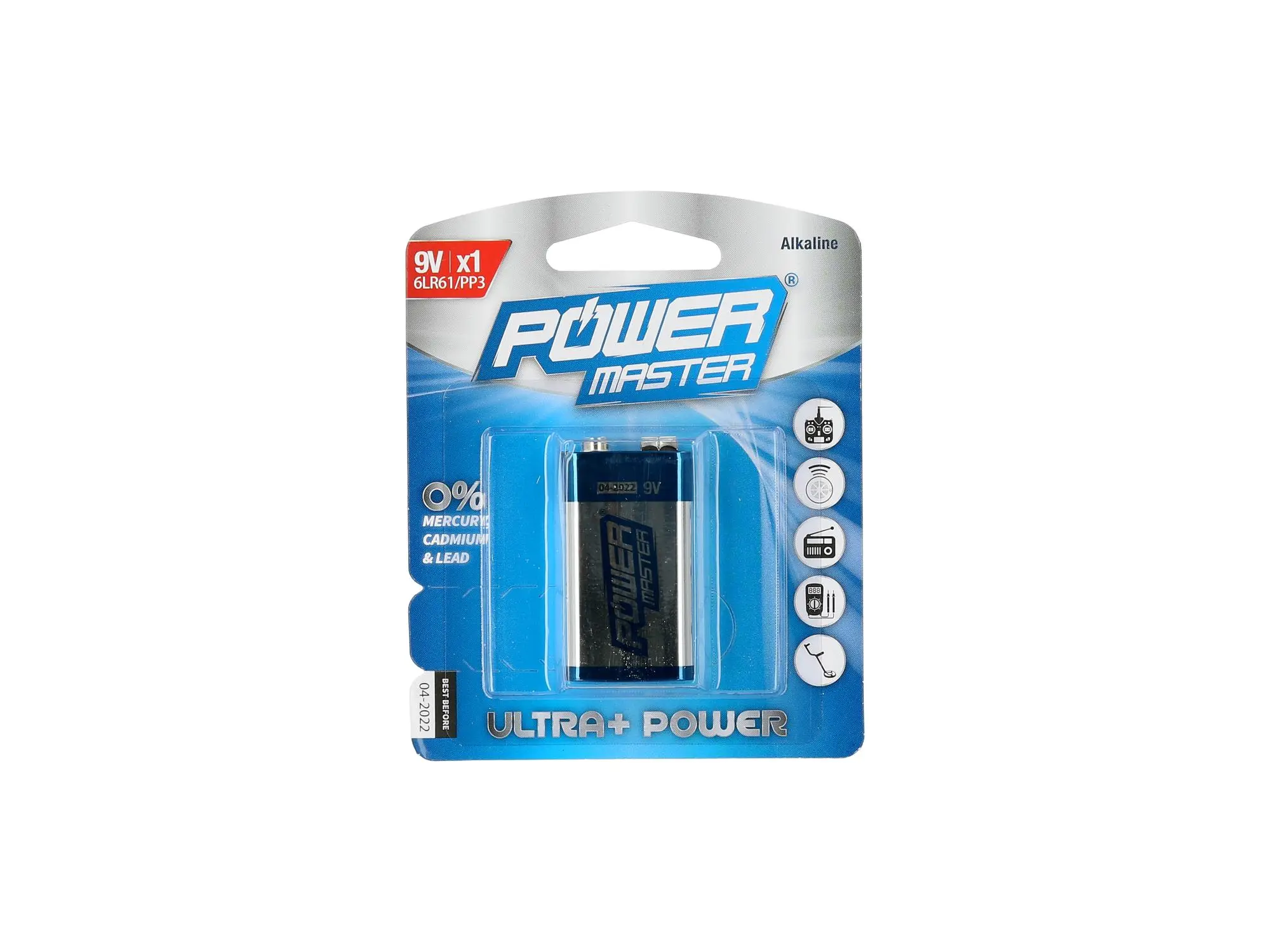Power Master Alkali-Batterie 6LR61 - 9Volt Block, Art.-Nr.: 10068797 - Bild 1