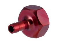 Tankstutzen 6mm, Schlauchanschluss für Steckkupplungen - Rot eloxiert