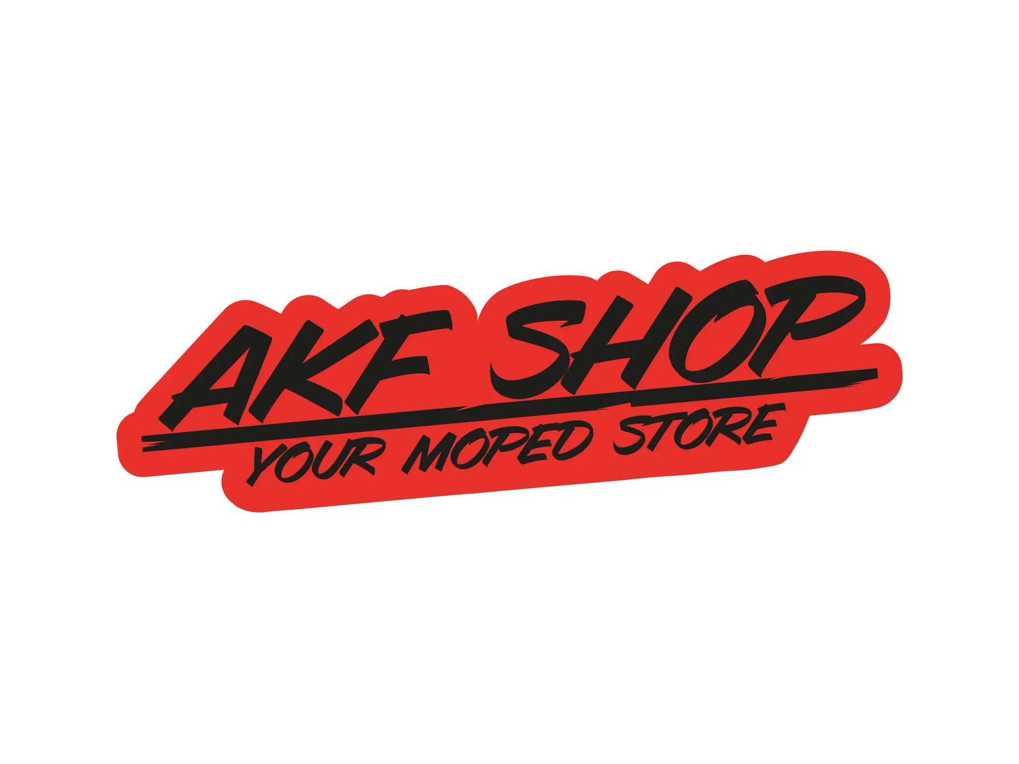 Aufkleber - "AKF Shop - your moped store" Rot/Schwarz, konturgeschnitten, Art.-Nr.: 10070128 - Bild 1