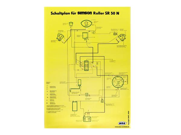 Schaltplan Farbposter (40x57cm) Simson SR50 N,  10007840 - Bild 1