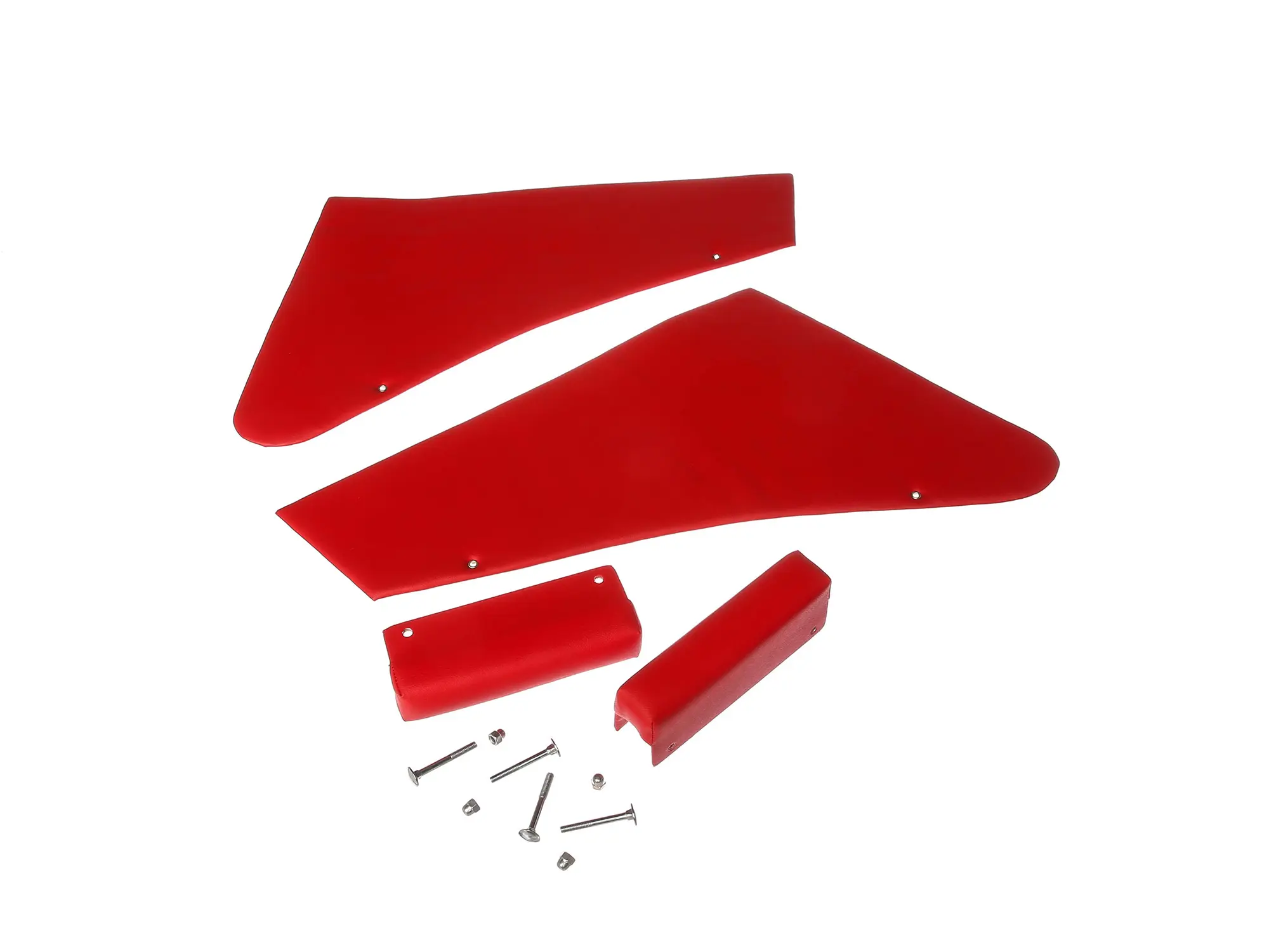 Set rot Seitenverkleidung links + rechts, Armlehnen und Befestigungsteile für Armlehnen Beiwagen Superelastik, Art.-Nr.: 10057365 - Bild 1