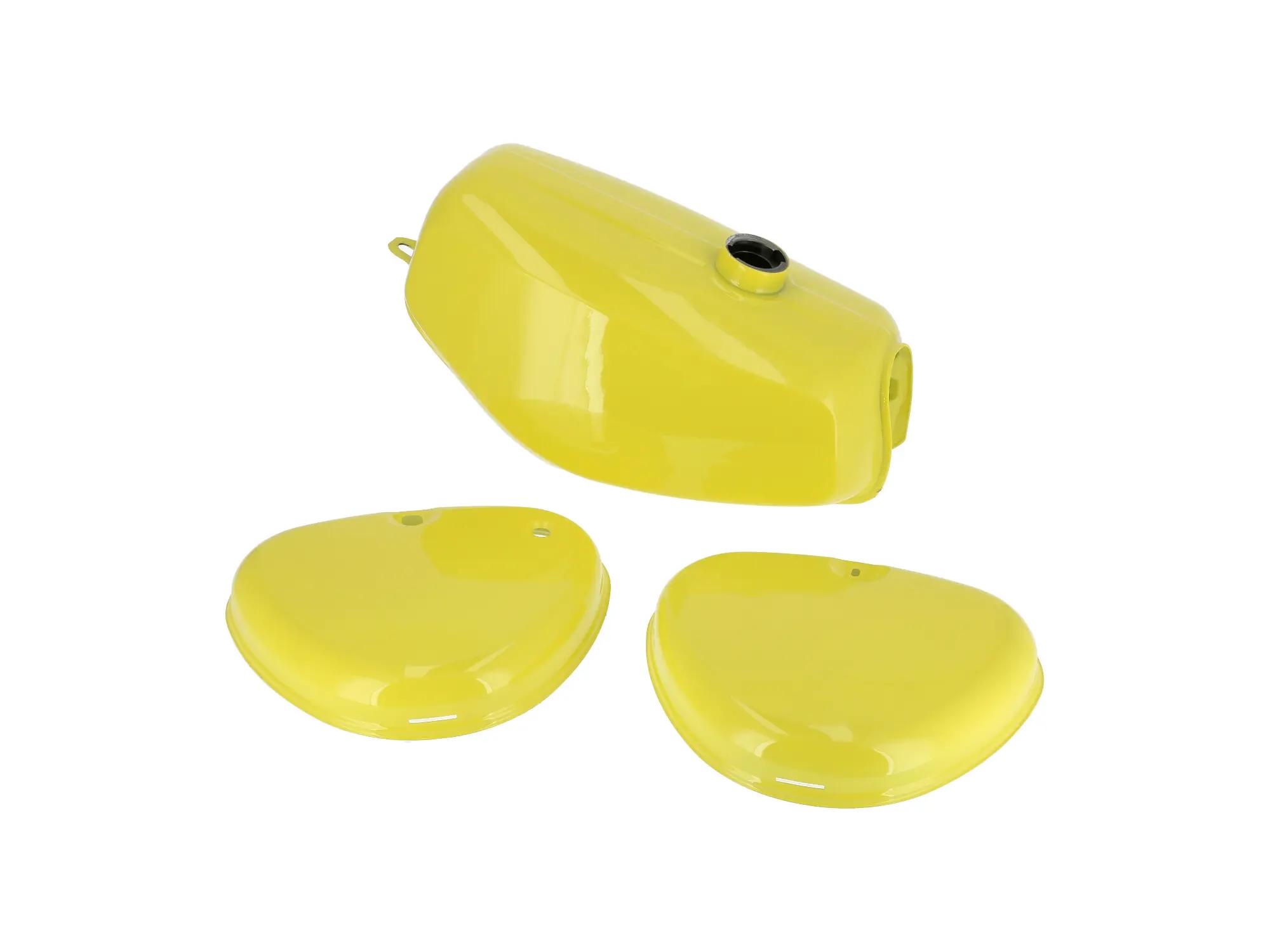 Set: tank + side cover, light yellow RAL 1016 - for Simson S50