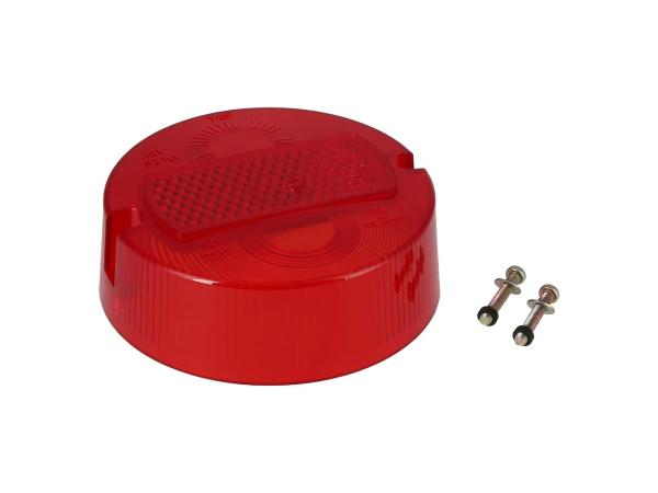 Rücklichtkappe rund, rot, mit Schrauben, Ø100mm - Simson S50, KR51/2 Schwalbe,  10001667 - Bild 1