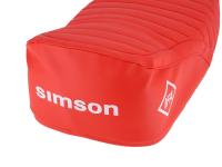 Sitzbezug strukturiert, Rot / Rot für Endurositzbank, mit SIMSON-Schriftzug - Simson S50, S51, S70 Enduro, Item no: 10078554 - Image 4