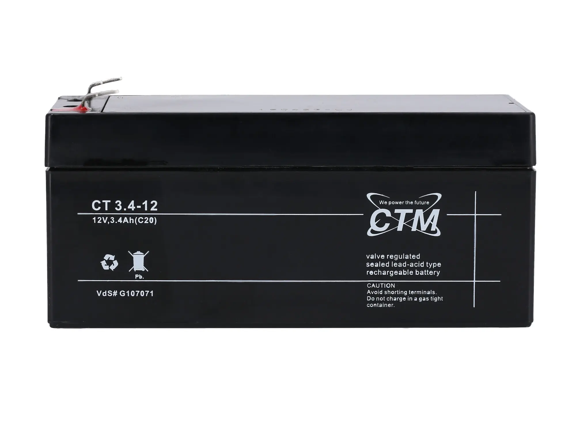 Battery 12V 3.4Ah CTM (fleece - maintenance-free) for conversion kit - for Simson AWO 425, MZ RT, Item no: GP10068567 - Image 1