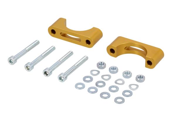 Set: CNC Klemmstücke für Schutzblech, Gold eloxiert, für Scheibenbremse - für Simson S50, S51, S70, SR50, SR80,  10072947 - Bild 1