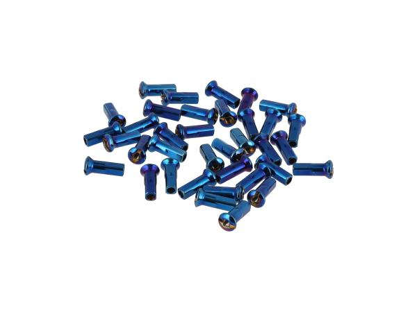 Set: Speichennippel M3,5 +3mm, in Blau-metallic,  10070573 - Bild 1