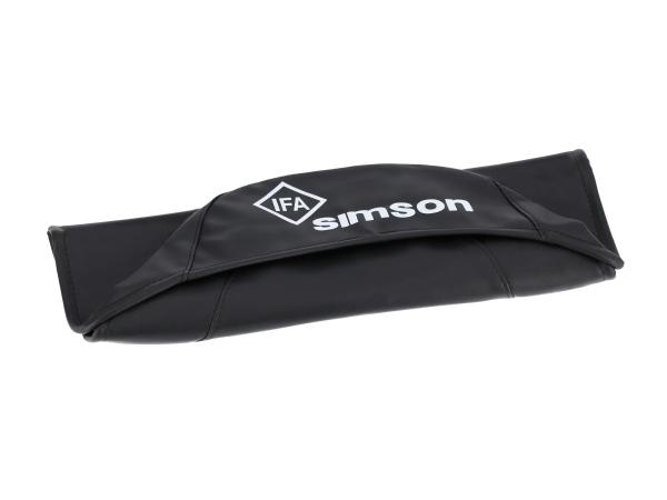 Sitzbezug glatt, schwarz für kurze Sitzbank mit SIMSON-Schriftzug - Simson KR51/1 Schwalbe, SR4-2 Star,  10002830 - Bild 1