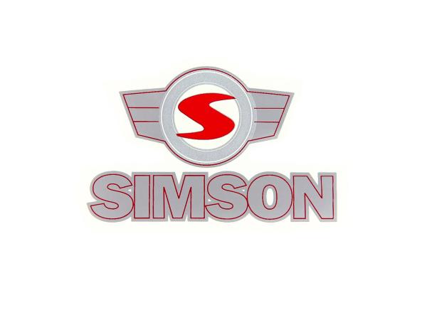 Klebefolie - "SIMSON" - Schriftzug - und Emblem in Rot/Silber,  10002956 - Bild 1