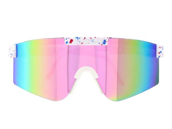 Sonnenbrille "extra Schnell" - Weiß / Pink verspiegelt,  10076712 - Bild 1
