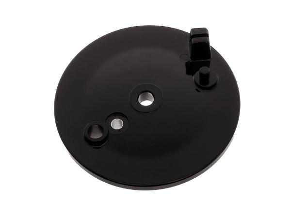 Bremsschild hinten, schwarz, mit Bohrung für Bremskontakt - Simson SR4-2, SR4-3, SR4-4, SR50, SR80,  10067846 - Bild 1