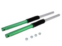 Set: ZT-Tuning Telegabel Grün eloxiert, für Trommelbremse, hydraulische Dämpfung - für Simson S50, S51, S70, S53, S83