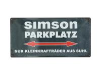 Blechschild "SIMSON-Parkplatz" 25x50 cm, grau/weiß, Art.-Nr.: 10070954 - Bild 1