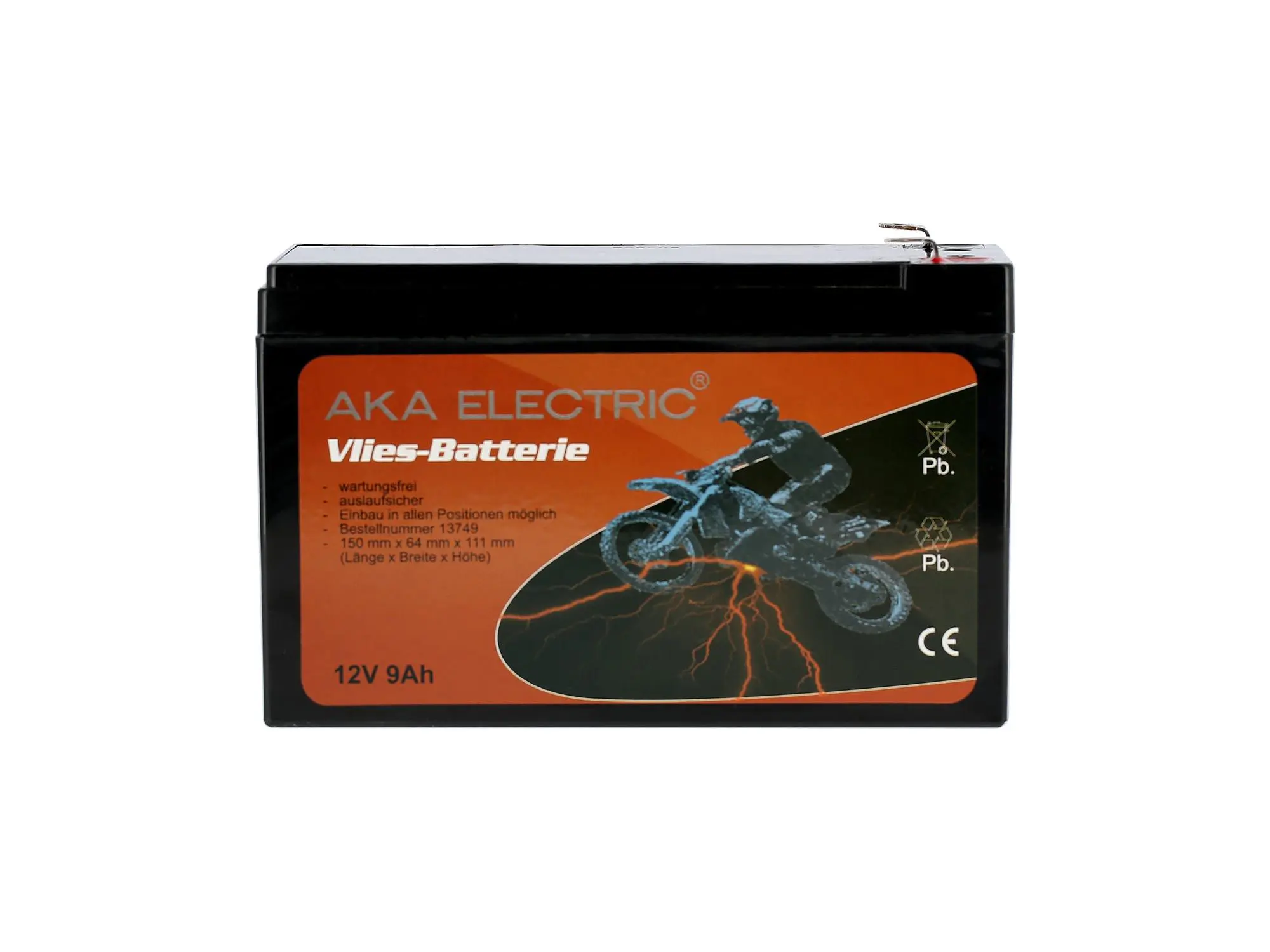 Batterie 12V 9Ah AKA (Vlies - wartungsfrei) - für MZ ETZ 125, ETZ 150, ETZ 250, ETZ 251, ETZ 300, Art.-Nr.: GP10068580 - Bild 1
