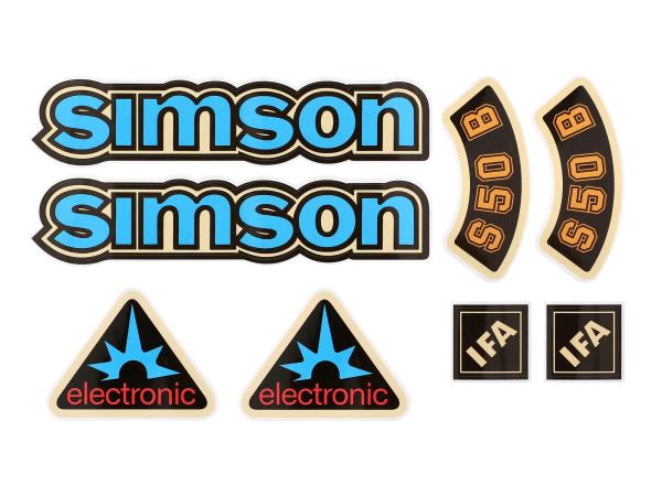 Dekorsatz "electronic" 8-teilig, Blau - für Simson S50B,  10078275 - Bild 1