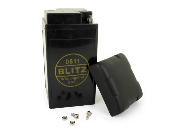 Batterie 6V 12Ah BLITZ (Gel - wartungsfrei) mit Deckel - Simson AWO, MZ, EMW,  GP10068561 - Bild 1