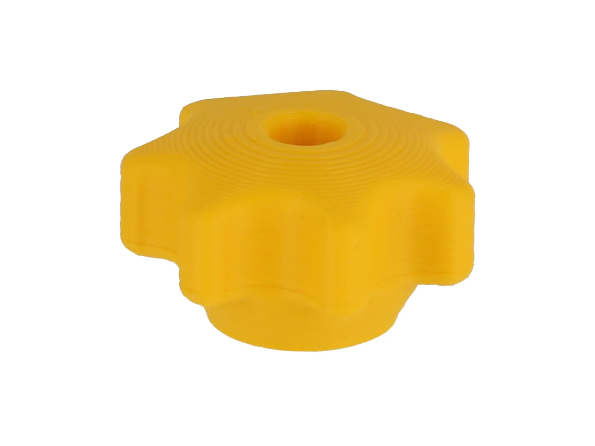 Sterngriffmutter 3D, Gelb, für Motorabdeckung und Haube - für Simson KR51, SR4, SR50, SR80, Art.-Nr.: 10070931 - Bild 1