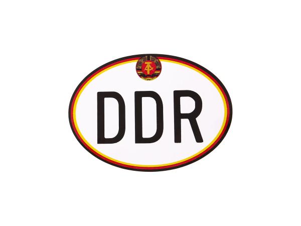 Aufkleber - "DDR" groß, mit Hammer und Zirkel, Oval,  10066950 - Bild 1