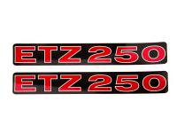 Set: 2x Schriftzug (Folie) "ETZ 250" schwarz/rot/weiß für Seitendeckel - für MZ ETZ250, Art.-Nr.: 10067982 - Bild 1