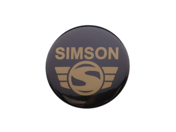 Button, Anstecker "Simson" moderne Schrift, Ø25 mm,  10067759 - Bild 1