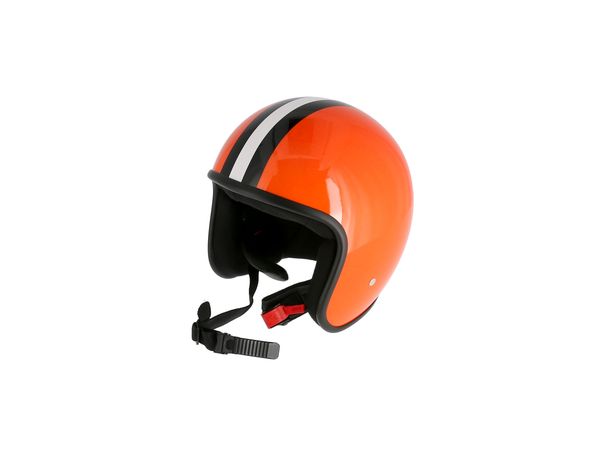 ARC Helm "Modell A-611" Retrolook - Orange mit Streifen, Art.-Nr.: 10071216 - 360° Bild