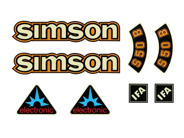 Dekorsatz Wasserschiebebild "electronic" 8-teilig, Gelb - für Simson S50B,  10078280 - Image 1