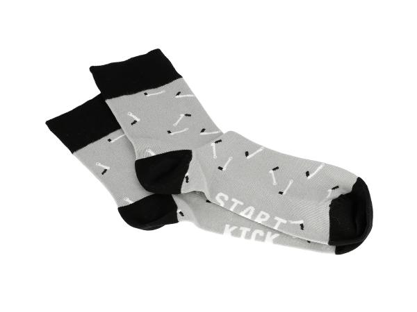 1 Paar Socken "KICKSTART" in Grau/Schwarz,  10068877 - Bild 1