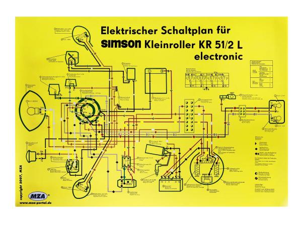 Schaltplan Farbposter (69x49cm) Schwalbe KR51/2L electronic (beidseitig Glanzcello, schmutzabweisend),  10061670 - Bild 1