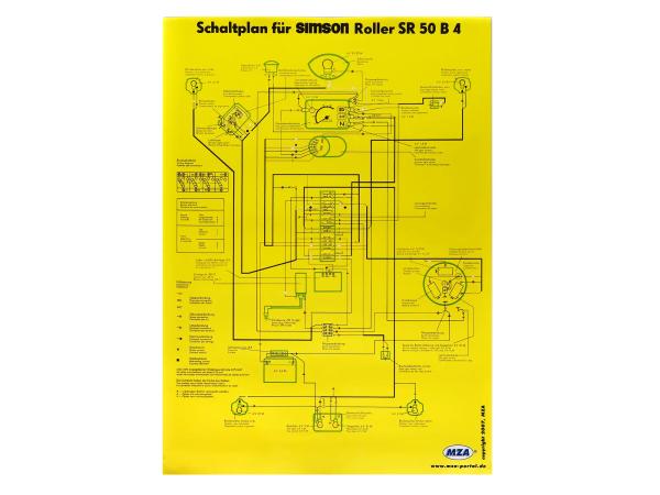 Schaltplan Farbposter (40x60cm) Simson SR50 B4 6V,  10005646 - Bild 1