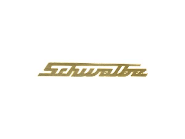 Schriftzug "Schwalbe" für Knieblech, Alu goldfarben - Simson KR51 Schwalbe,  10070236 - Bild 1