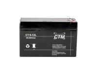 Batterie 12V 9Ah CTM (Vlies - wartungsfrei) - für MZ ETZ 125, ETZ 150, ETZ 250, ETZ 251, ETZ 300, Art.-Nr.: GP10068569 - Bild 1
