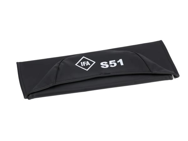 Sitzbezug glatt, schwarz mit "IFA S51"-Schriftzug - für Simson S51,  10055003 - Bild 1