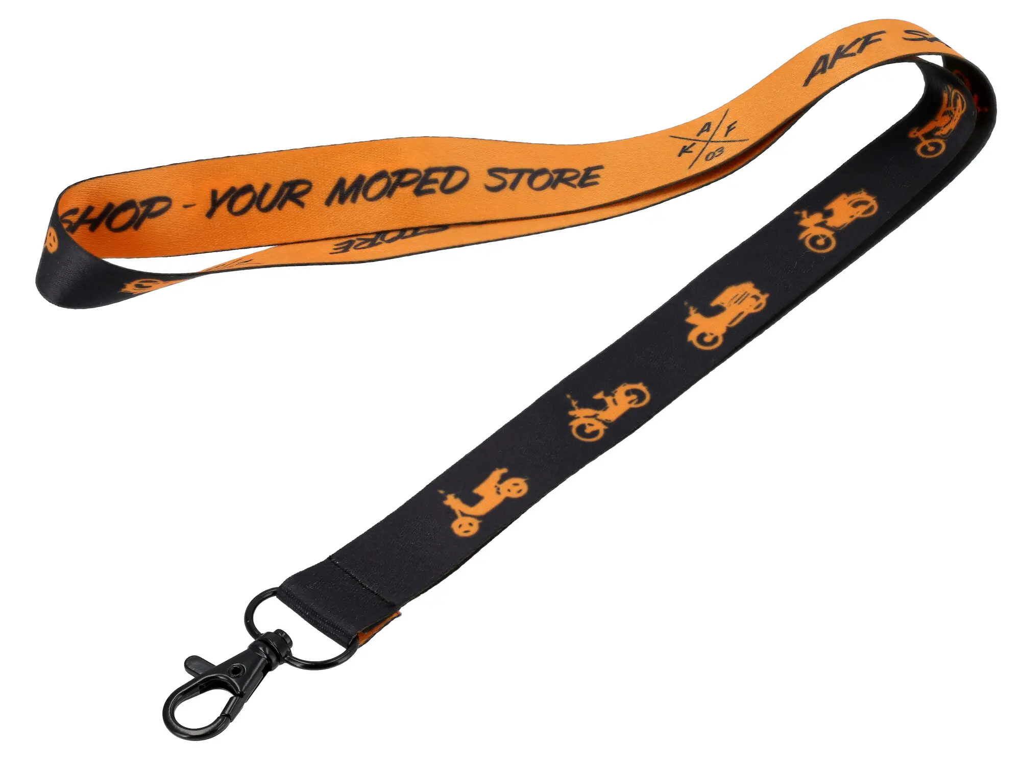 Schlüsselband "AKF Mopedparade" schwarz/orange, mit Karabinerhaken, Item no: 10077898 - Image 1