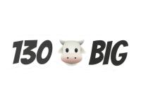 Sticker - "130 COW BIG" White/Black, Rectangle, Item no: 10071924 - Image 1