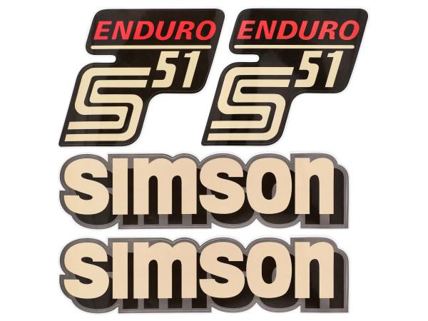 Dekorsatz Retro "ENDURO" 4-teilig - für Simson S51,  10078255 - Bild 1