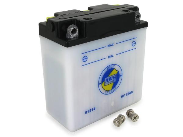 Batterie 6V 12Ah AWS (ohne Säure) - für Simson S50, S51, S70, S53, S83, SR50, SR80,  GP10068555 - Bild 1