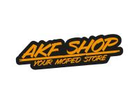 Aufkleber - "AKF Shop - your moped store" Schwarz/Orange, konturgeschnitten