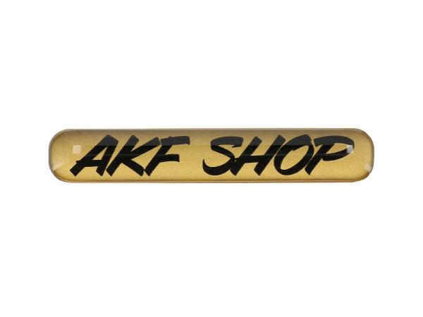 Gelaufkleber - "AKF Shop" gold/schwarz,  10070616 - Bild 1