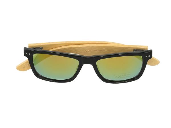Sonnenbrille "Bambus" mit ZT-Logo - Schwarz / Gelb-verspiegelt,  10072332 - Bild 1