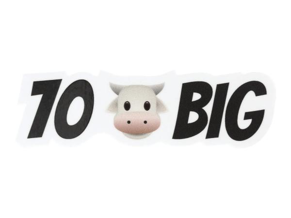 Sticker - "70 COW BIG" White/Black, Rectangle,  10072658 - Image 1