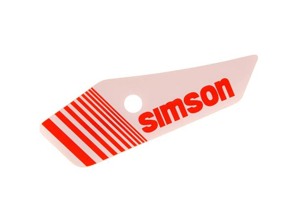 Klebefolie für Seitendeckel, links, Weiß/Rot - Simson S53, S83,  10013859 - Bild 1