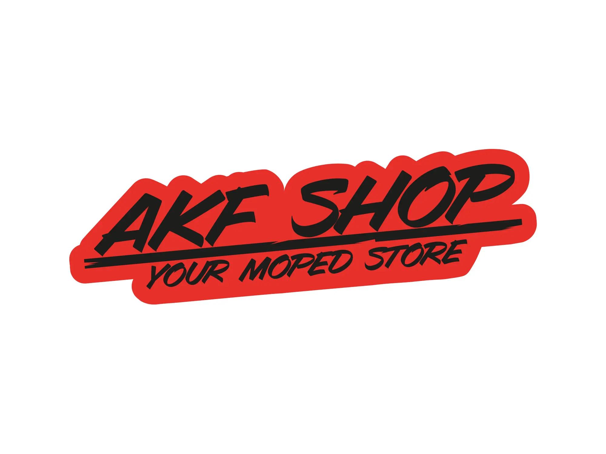 Aufkleber - AKF Shop - your moped store Rot/Schwarz, konturgeschnitten  von AKF