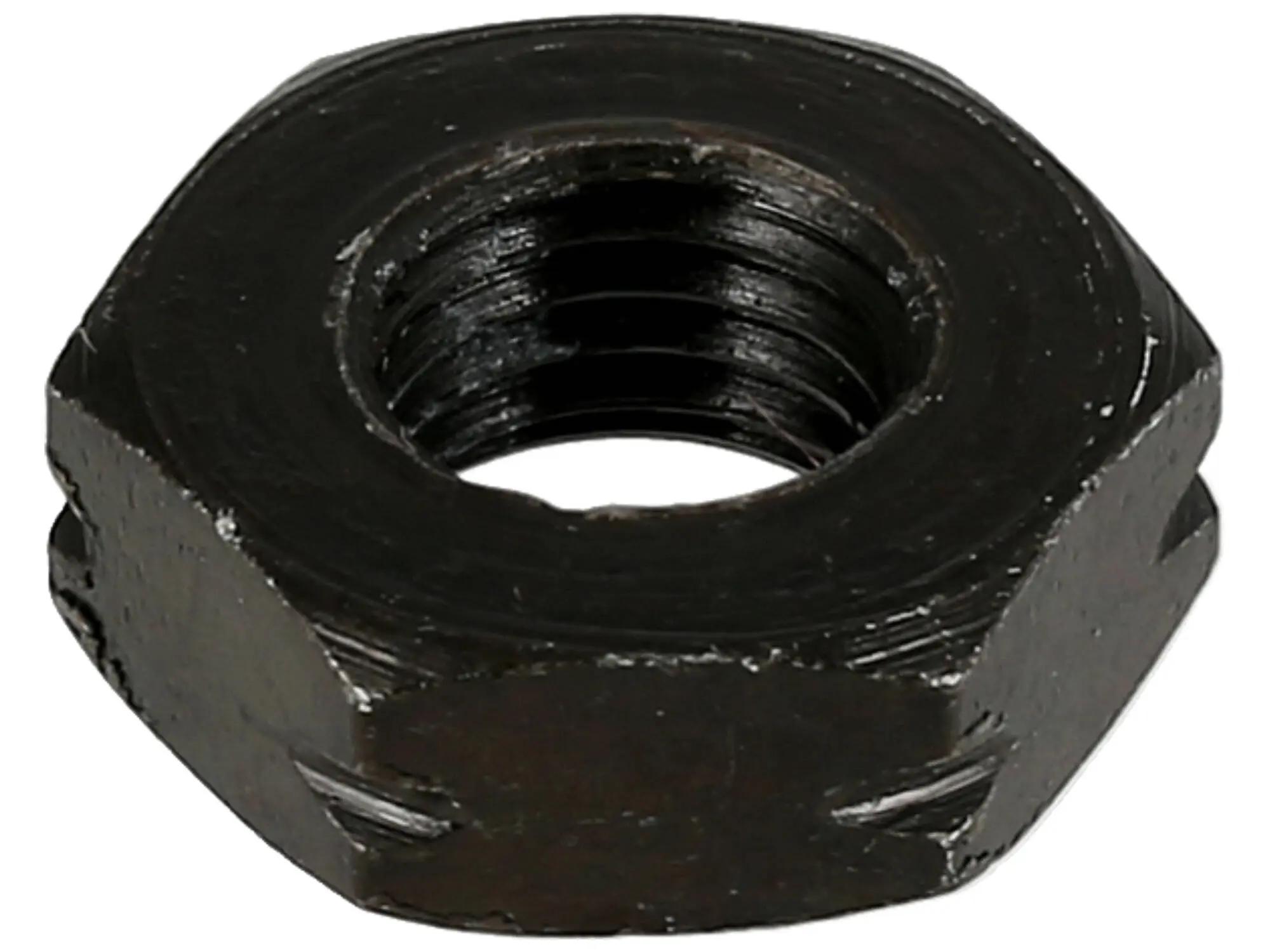 Sechskantmutter M8x1 niedrige Form, schwarz verzinkt, Linksgewinde - DIN936  von DIN