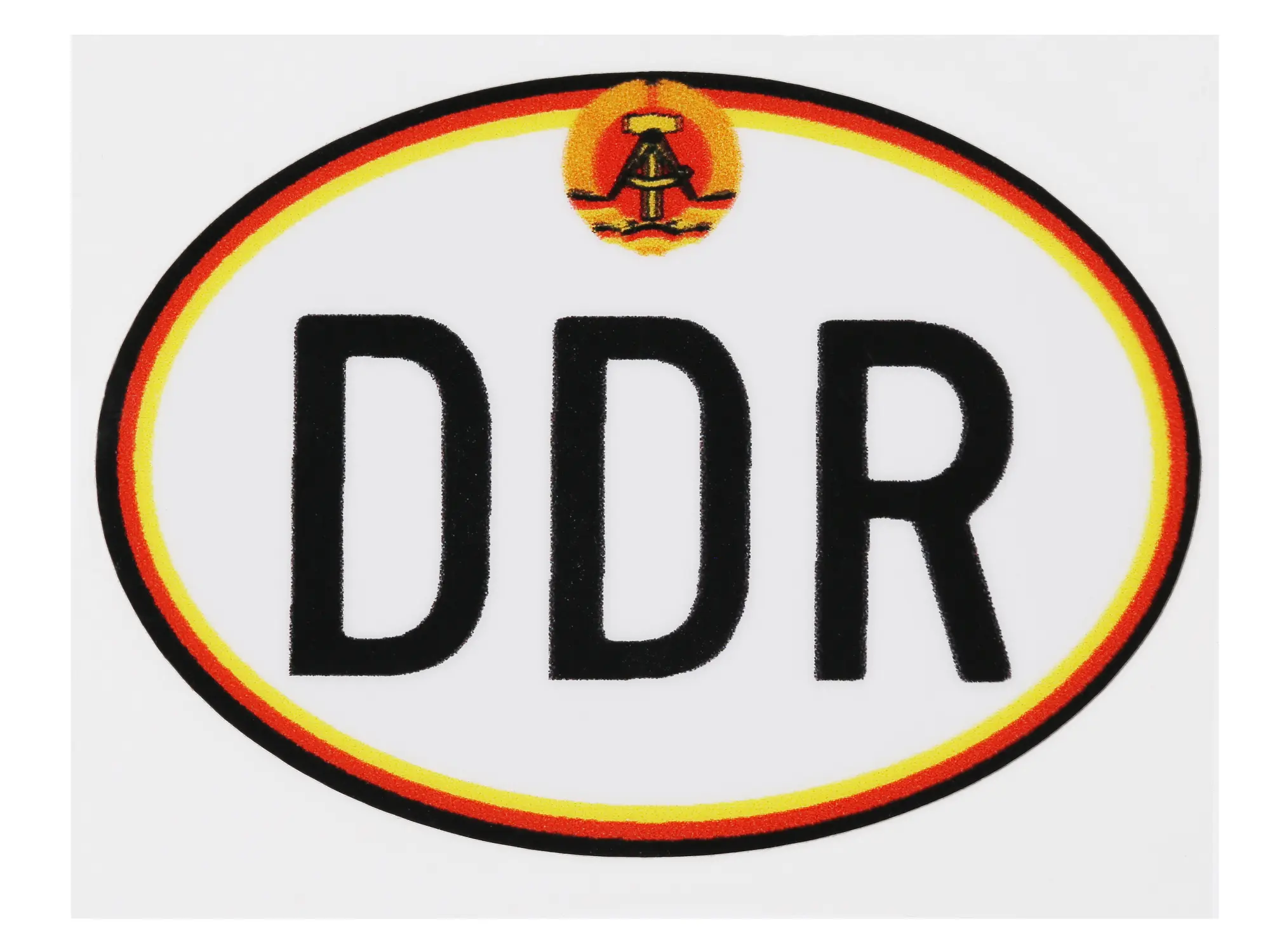Aufkleber - "DDR" klein, mit Hammer und Zirkel, Oval, Art.-Nr.: 10065282 - Bild 1