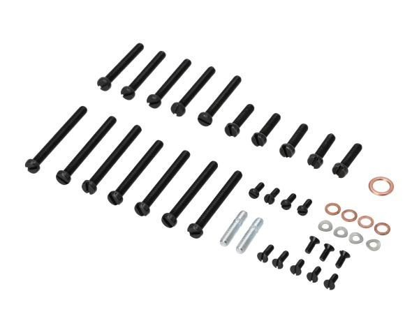 Set: Zylinderschrauben, Schlitz für Motorgehäuse, schwarz - für Simson SR1, SR2, SR4-1, KR50,  10072836 - Bild 1