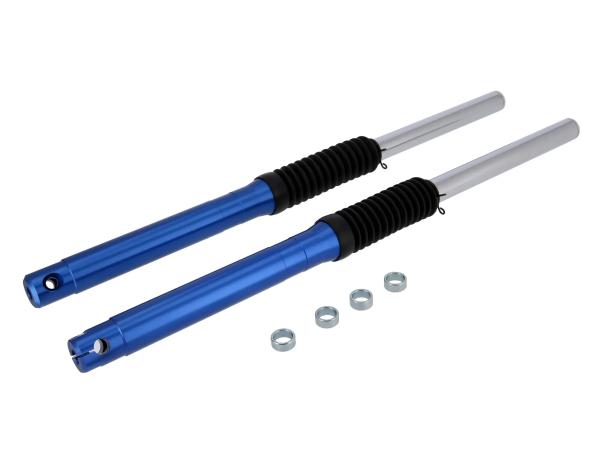 Set: ZT-Tuning Telegabel Blau eloxiert, für Trommelbremse, hydraulische Dämpfung - für Simson S50, S51, S70, S53, S83,  10073534 - Bild 1