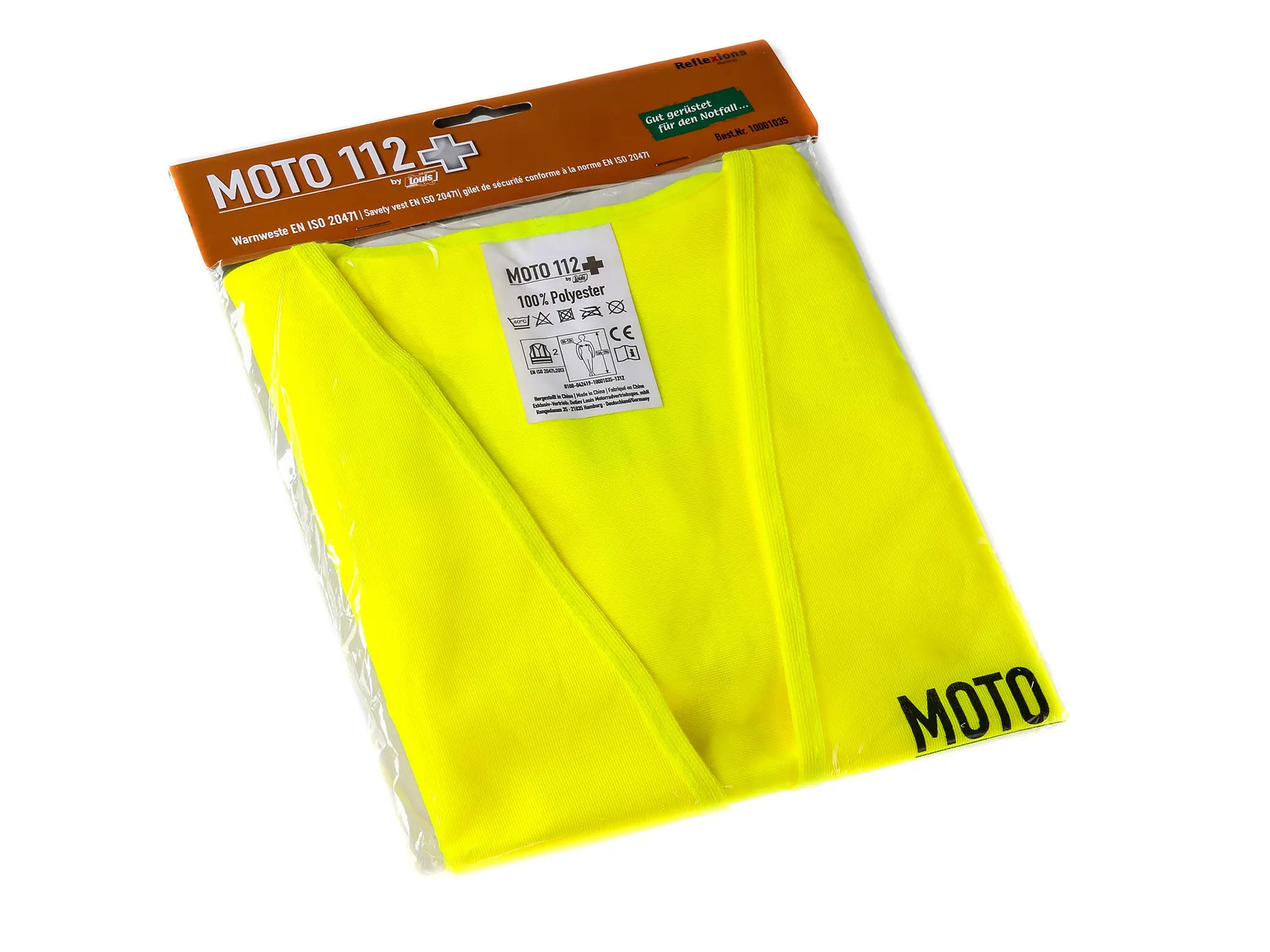 Warnweste "MOTO 112" Neon-Gelb, Art.-Nr.: 10022508 - Bild 1